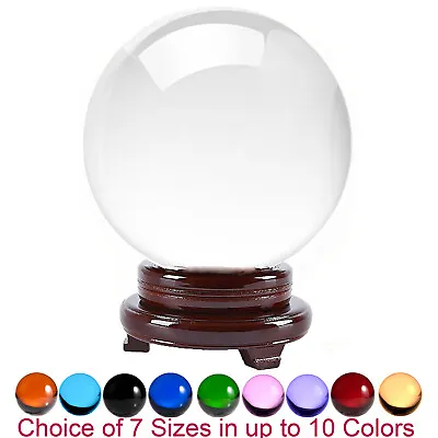 Amlong Crystal Meditation Divination Sphere Crystal Ball With Wood Stand • $349