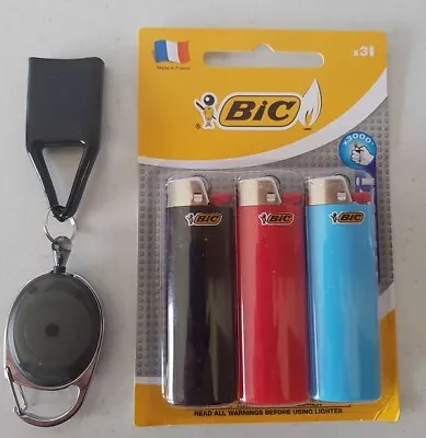 Bic Lighters  Pk 3 With Large Hd Lighter Leash  Fast Shipping • $19.95