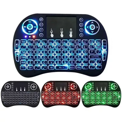 LED I8 Mini Portable Wireless Keyboard Touchpad For Android Smart TV PC Laptop • £6.99