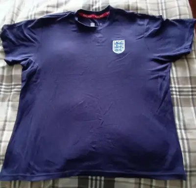 England Football Club Official Merchandise Cotton T Shirt Men's Size XL BLUE • £7.99