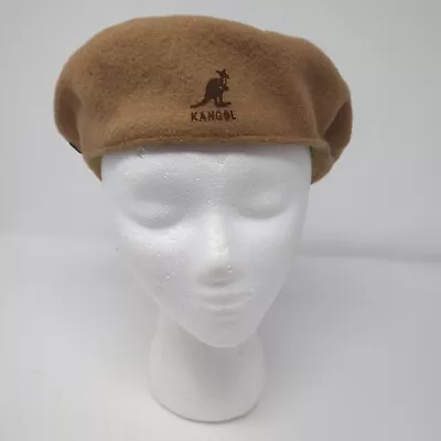 Kangol Mens Flat Cap Cabbie Golf Newsboy Hat CA01474 Yellow 100% Wool Logo SZ XL • $22.95