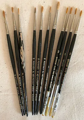 Lot Of 11 Vintage Rowney Diana / Utrecht Rnd Kolinsky Sable Artist Paint Brushes • $59