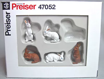 PREISER 47052 FIVE RABBITS 1:25 Near G Scale New Boxed • £9.99