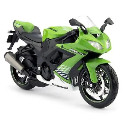Maisto 1:12 Kawasaki ZX 10 R Ninja Toy Model Motorcycle Motorbike Green White • £23.99