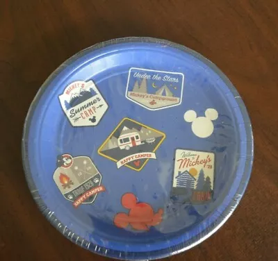Disney Mickey Mouse Party Plates Tableware Happy Camper BBQ Summer Picnic 8 In • $4.50