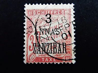 Nystamps French Offices Abroad Zanzibar Stamp # J4 Used    A19y2492 • $0.01