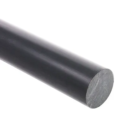 BLACK PVC Round ROD 500mm - 2000mm Long Plastic Rigid Engineering Bar Dia Billet • £222.63