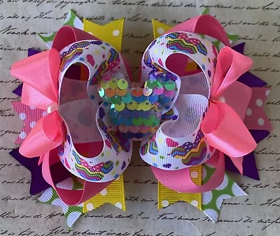 Minnie Mouse Pink Girl’s Botique Handmade Hair Bow Alligator Clip 5 Inches NEW • $10