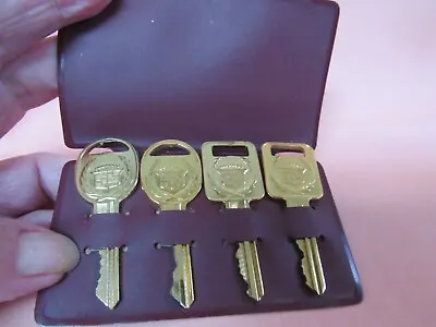 Vintage Gold Plated Cadillac Keys - 4 Pcs In Case - 1968-90?  -  Free Shipping • $58.88