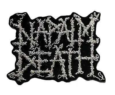 £4.75 • Buy NAPALM DEATH - Silver Logo - Glittered Woven Patch Sew/ Iron On Grindcore Metal
