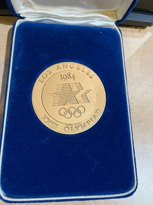 $50 • Buy 1984 LOS ANGELES OLYMPIC GAMES Volunteer Participation Medal Orig Case & Box NEW