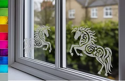 Celtic Horse Pagan Frosted Etch Or Stained Glass Effect Window Sticker Decal • £4.20