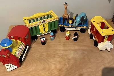 Vintage Fisher Price Little People Circus Train Animals People 991  READ • $60