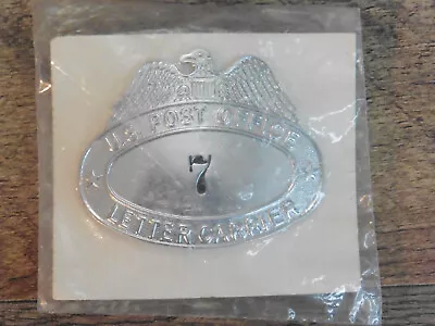 Vintage USPS US Post Office Mail Letter Carrier Metal Cap Badge #7 Hat NOS • $1.99