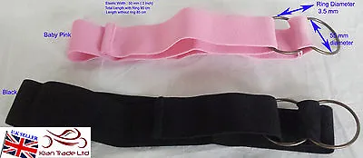 £5.99 • Buy 2  50mm Nurses Stiff Elastic Ladies Women Belts 55MM O Ring Buckle Black, Pink