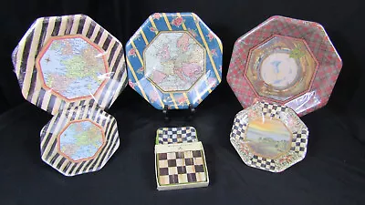 Nwt Mackenzie-childs Choice Dinner/dessert Plates Courtly Check Coasters 8 Pc • $12