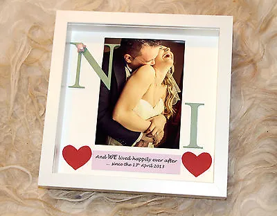 Traditional Third 3rd Leather Wedding Anniversary Gift Frame Photo + Hearts • £25