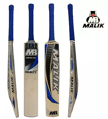 Original Mb Malik County English Willow Cricket Bat SH 2.7 Lbs Free Bag • £89.99