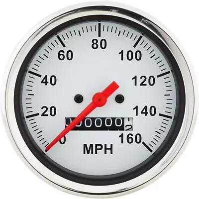 Speedway Motors White Mechanical Speedometer Gauge 3-3/8  Inch 0-160 MPH • $71.99