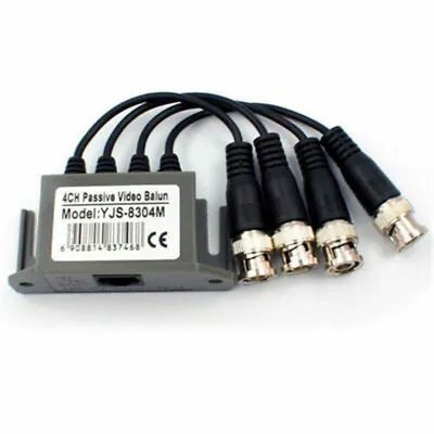 Transceiver 4 Channel Passive CCTV Camera UTP BNC Video Balun Rj45 CAT5 Cable • $8.99