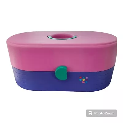 $9.10 • Buy Vintage Caboodles Makeup Storage Case Teal/Purple/Magenta Mirror 1990s 