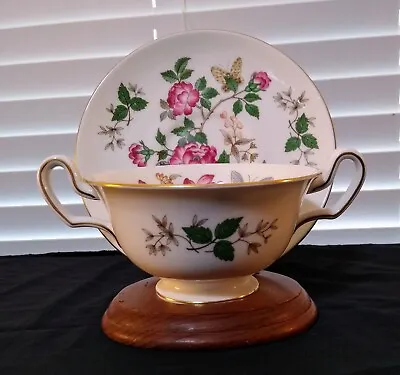 $21.99 • Buy Vintage Wedgwood  Charnwood WD 3984 Footed Cream Soup Bowl & Saucer Near Mint