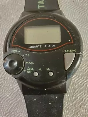 Vintage Talking Watch Quartz Digital Men's Watch W/ Alarm NOT SURE IF IT WORKS! • $2.99