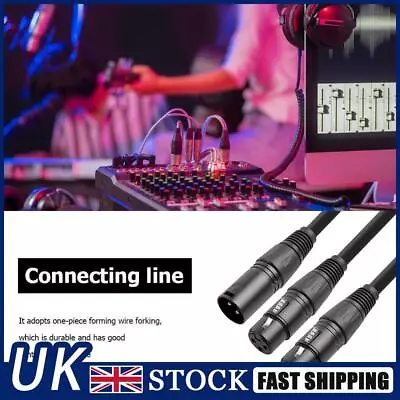 50cm Microphone Cable 1 Male To 2 Female XLR Y Splitter XLR Y Splitter Cable • £8.29