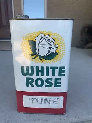 Vintage White Rose Oil Can 1 Gallon Tune Can • $218.75