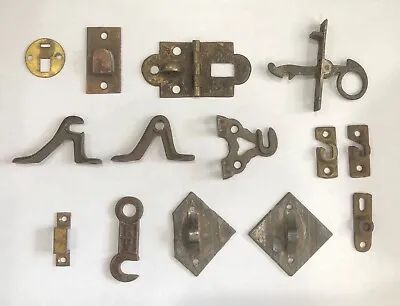 Vintage Cabinet Hardware Asstd Lot Of 14 Latches Catches Etc. One 1877 • $15