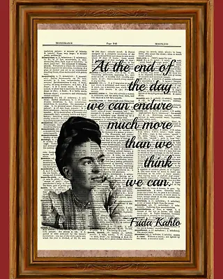 Frida Kahlo Vintage Dictionary Art Print Book Picture Poster Inspirational Quote • $5.99