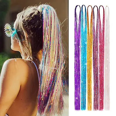Long Hair Tinsel Sparkle Glitter Extensions Highlight Party Wedding UK Seller • £1.99