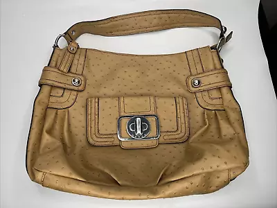 Large Guess Ostrich Leather Mustard Color Tote/purse/shoulder Bag • $18