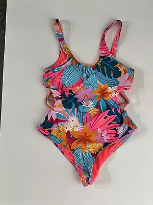 Hobie One Piece Swimsuit Junior's Size XS Multicolor With Cutouts On Both Sides • $10