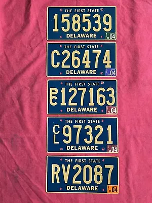 Delaware DMV License Plate Tag Collection 2004 (5 Plates) 20 Years Old • $12.50