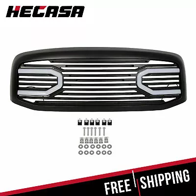 For 06-09 Dodge Ram 1500 2500 3500 Front Hood Black Big Horn Grille Shell Light • $163.99