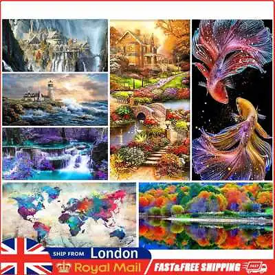 £11.89 • Buy 11CT Stamped Cross Stitch Kit DIY Landscape Printed Canvas Embroidery Needl Lot#