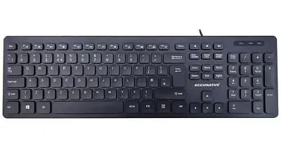 360 Wired Multimedia Keyboard With 2 Port USB Hub Black - KYBAC360U-HUBBLK • £36.19