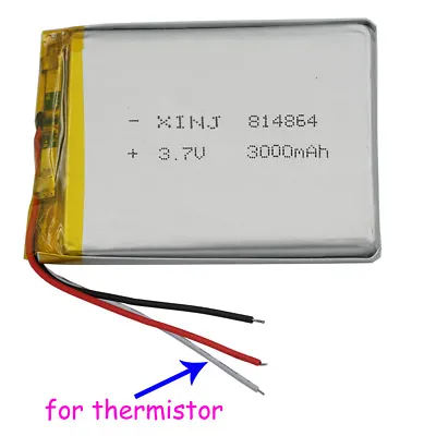 3.7V 3000 MAh 3 Wire Thermistor Polymer Li Battery Lipo 814864 For Tablet PC GPS • £9.48