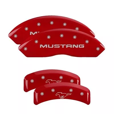 MGP Caliper Covers Set Of 4 Red Finish Silver Mustang / Pony Logo • $289