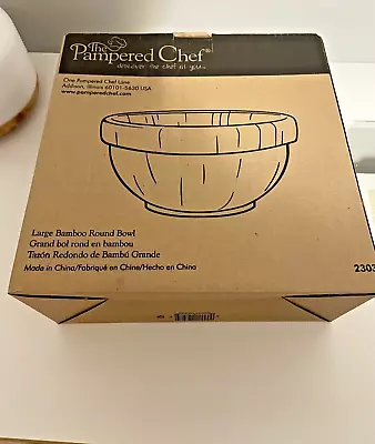 The Pampered Chef Large Bamboo Round Bowl #2303 New (Discontinued) • $23.99