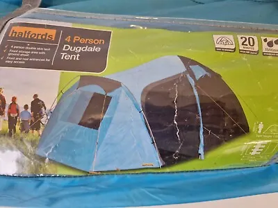 Halfords 4 Person Dugdale Tent Camping Festival Porch Double Skin Waterproof VGC • £44.99