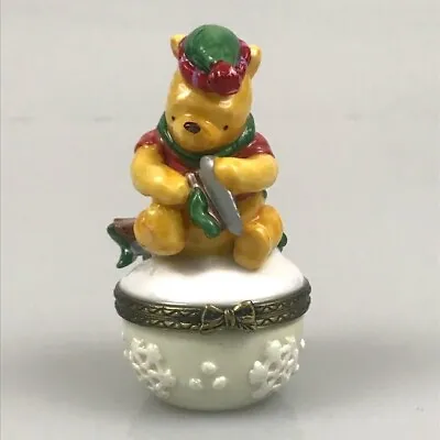 Disney Classic Pooh Ice Skating Decorative Trinket Box Ceramic China Nursery • $16.99