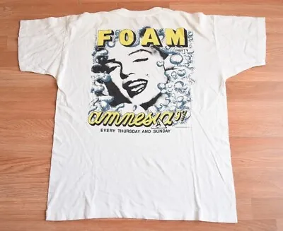 Vintage 1991 Amnesia Ibiza Foam Shirt Tee XLT House Daft Punk DJ Nervous Records • $299.99