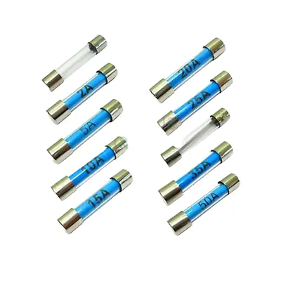 Glass Fuses 20mm 30mm Radio Fast Acting Quick Blow Glass Fuse 1 To 50 AMP • £6.99