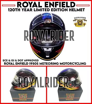 Fits Enfield 1950s METEORING MOTORCYCLING 120th Year Limited Edition Helmet • $238.94