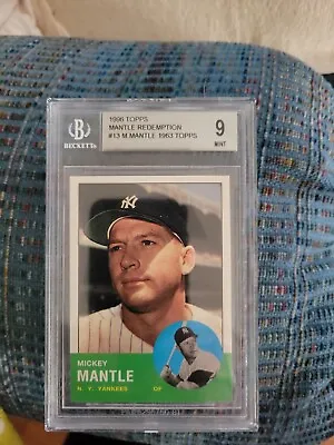 1996 Topps Mantle - Mickey Mantle - 1963 Topps Redemption /2500 - Beckett 9 Mint • $75