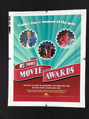 2002 MTV MOVIE AWARDS  Jack White ORIGINAL Marketing Mechanical Layout Poster • $10