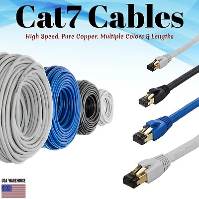 CAT7 Gold Plated Shielded Ethernet RJ45 Patch Cable Cord Network U/FTP LAN Lot • $9.50