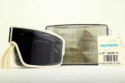 NOS Nikon MULTISPORT SP3632 Folding Sunglasses Polycarbonate Lens White Y2K • $100